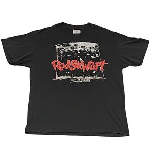 Vintage Rod Stewart 1989 Concert Shirt “Out Of Order” Tee Jays USA XL Rare.